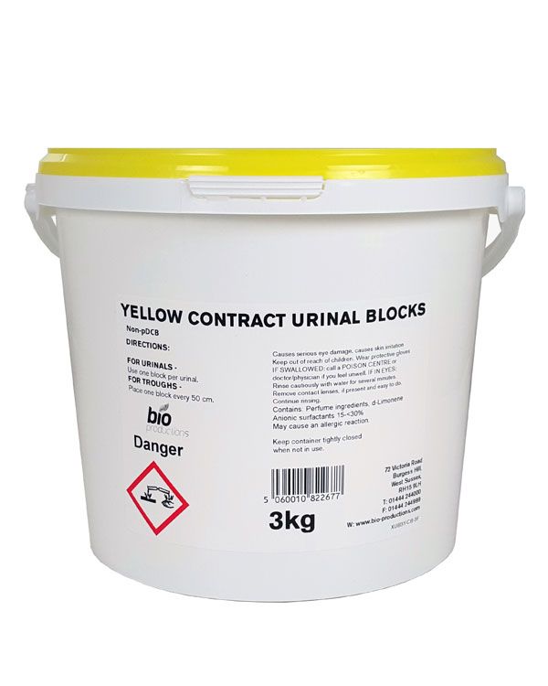 Urinal Channel Blocks Yellow Tub Of 150 By Bio From Aspli Safety