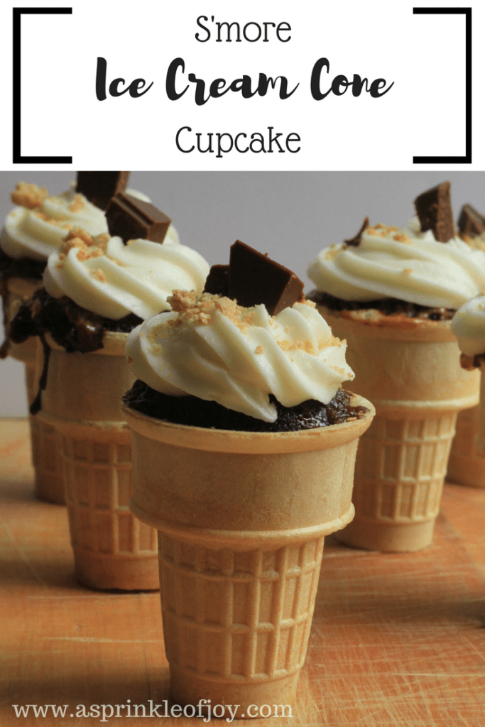 S'mores Ice Cream Cone Cupcake A Sprinkle of Joy
