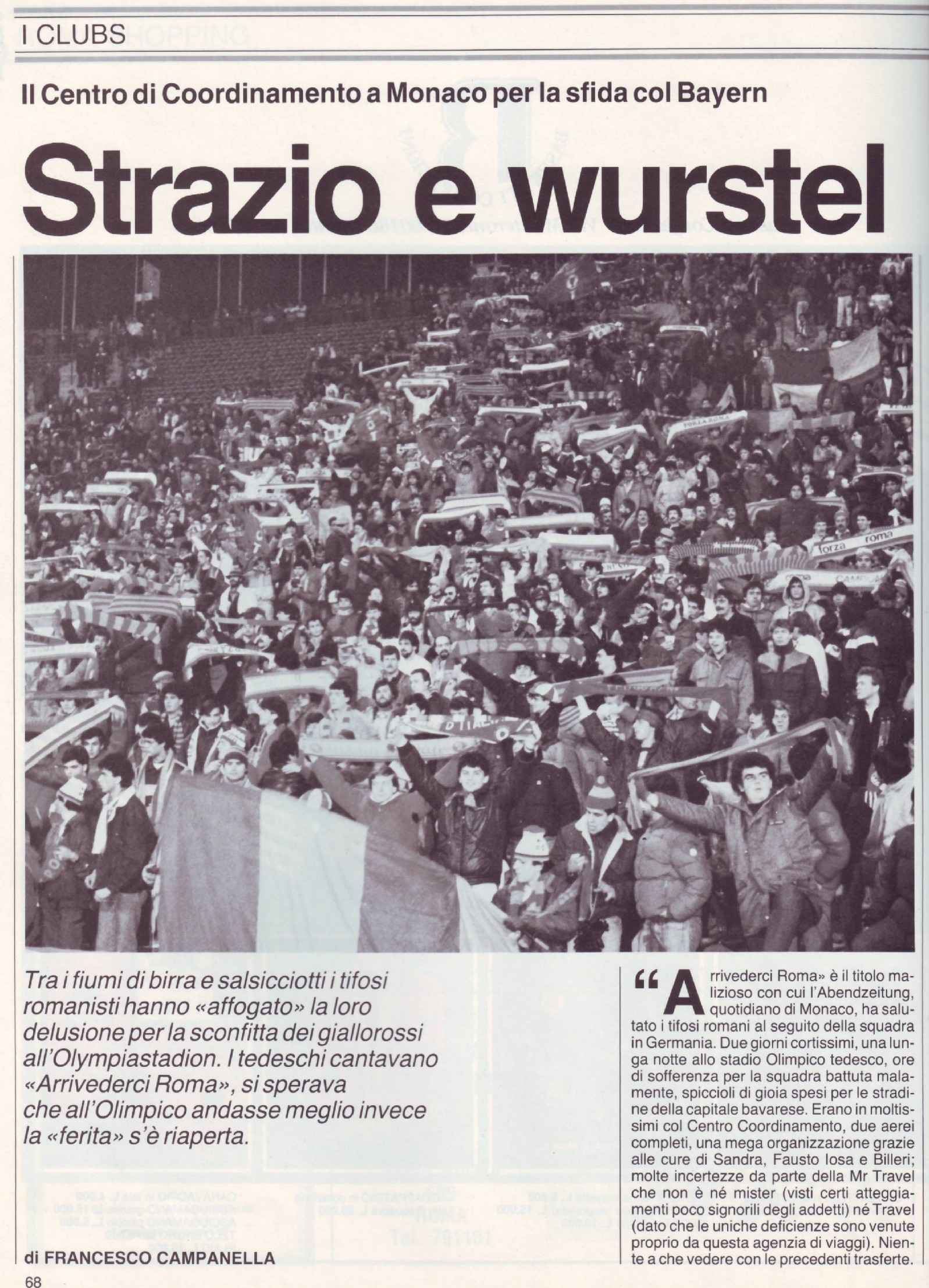 1984/85 Bayern Monaco Roma Coppa Delle Coppe