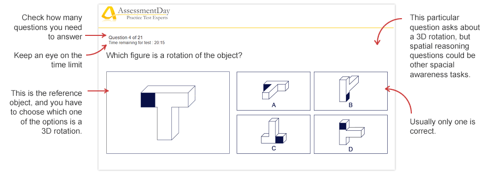 Online Spatial Reasoning Tests, Free Preparation Tests