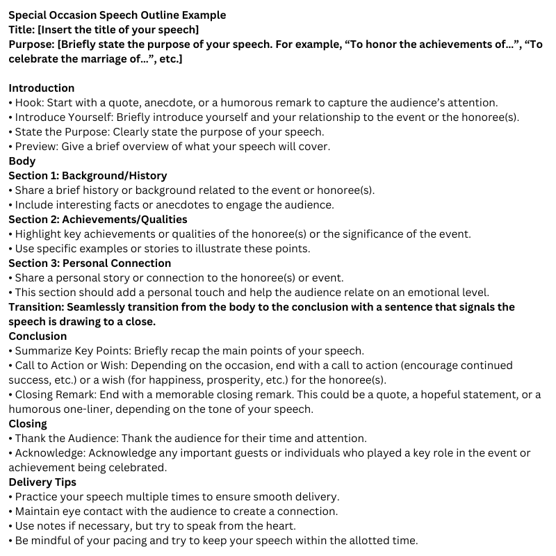 215+ Special Occasion Speech Topics Tips and Outline