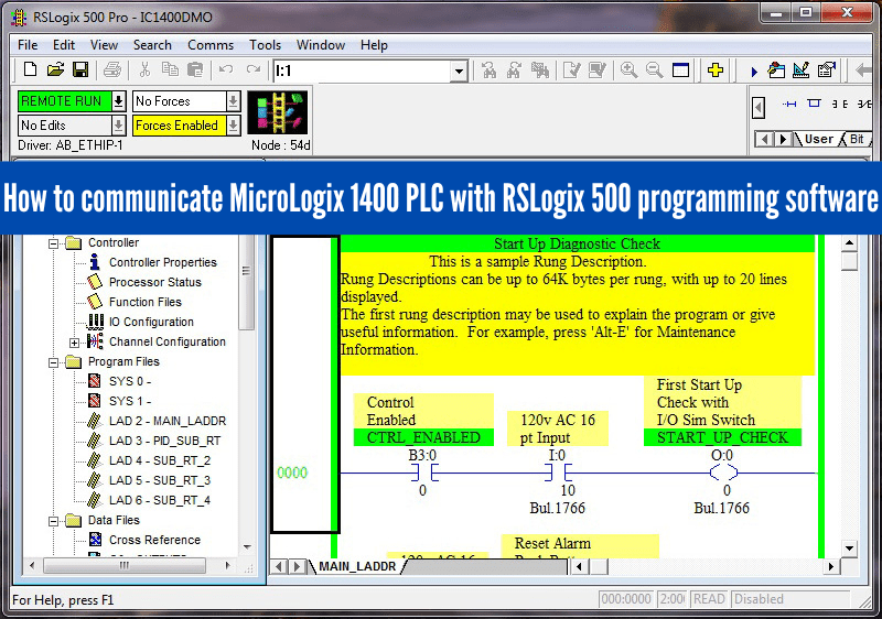 MicroLogix 1400 PLC with RSLogix 500 programming software