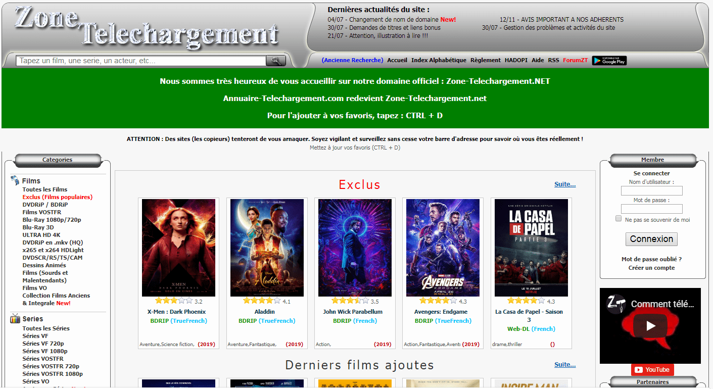 Zone-Téléchargement : voici l'URL pour accéder au site