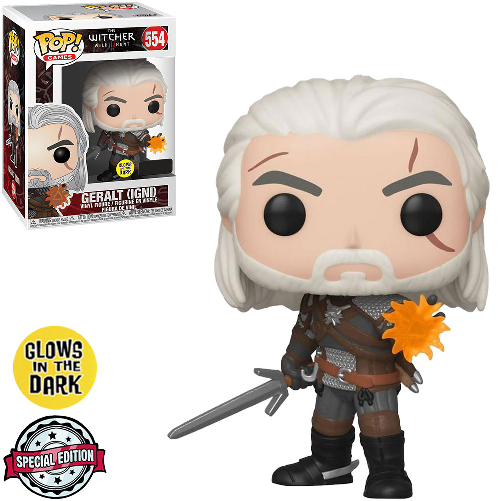 Funko Pop Games The Witcher 3 Exclusive Geralt (igni) 554 (glows In
