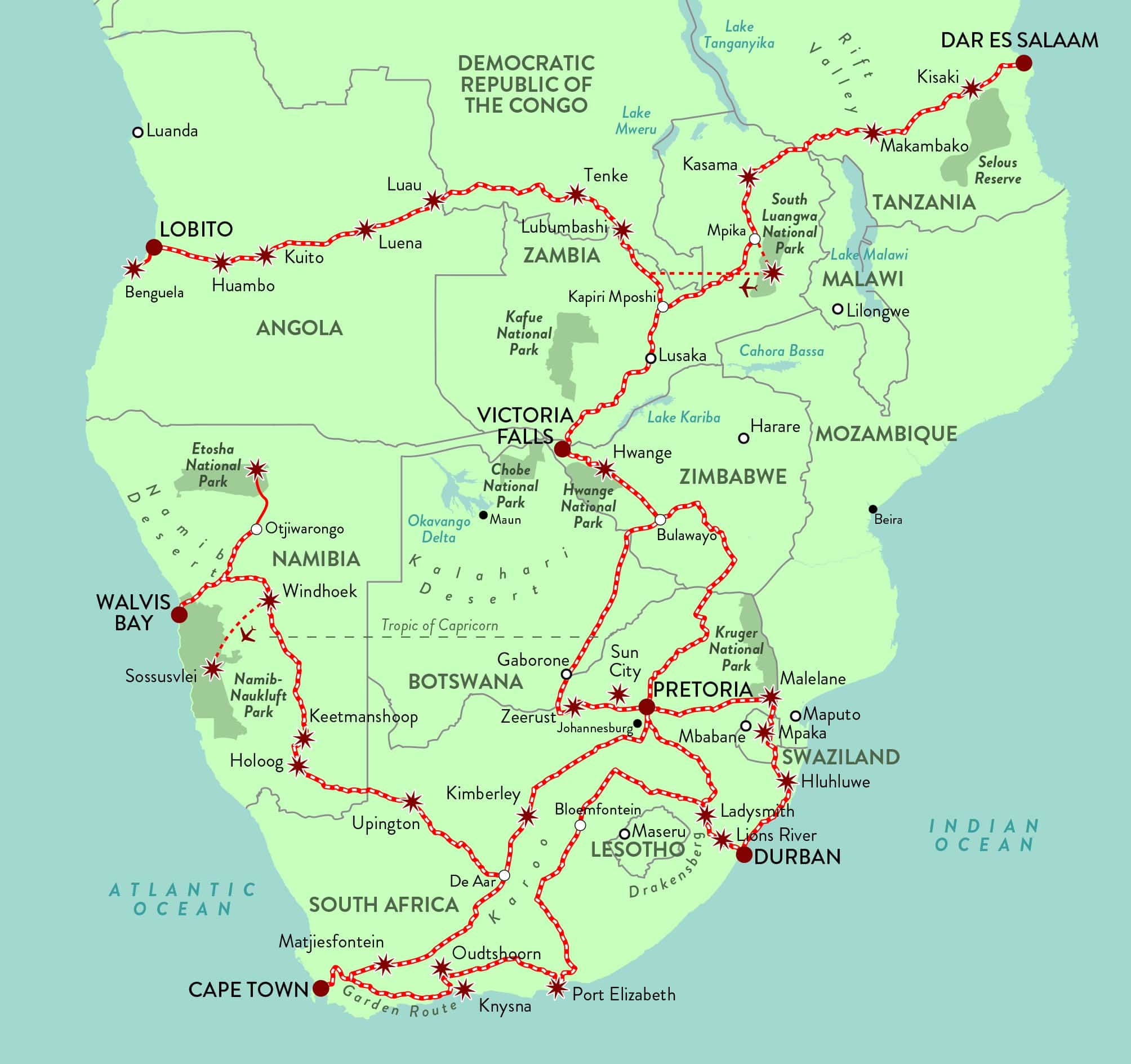 Distance from to, Route planner South Africa