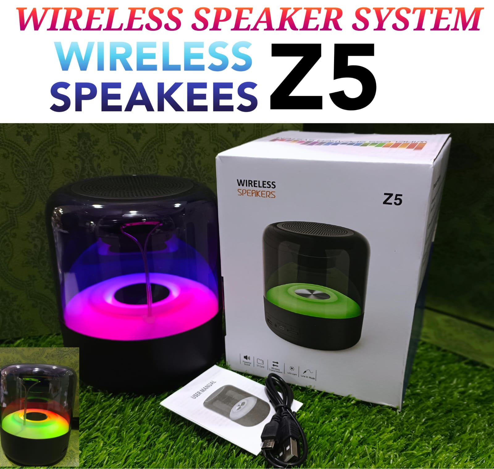 Z5 Mini RGB Portable Wireless Bluetooth Speaker atalfa ATALFA