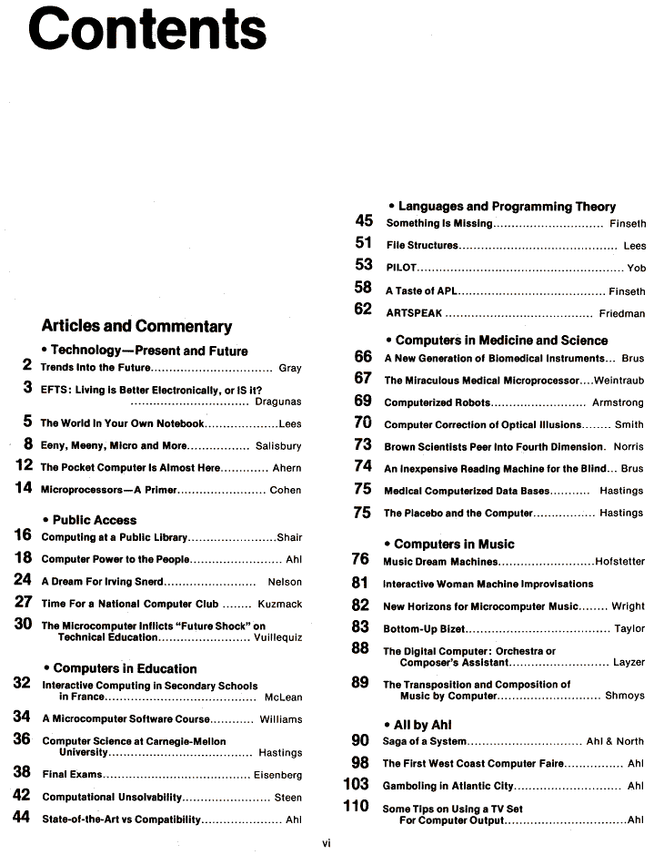 Table of Contents