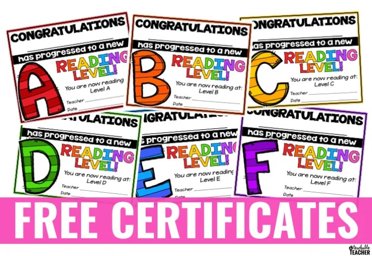 Free Reading Award Certificates - A Teachable Teacher