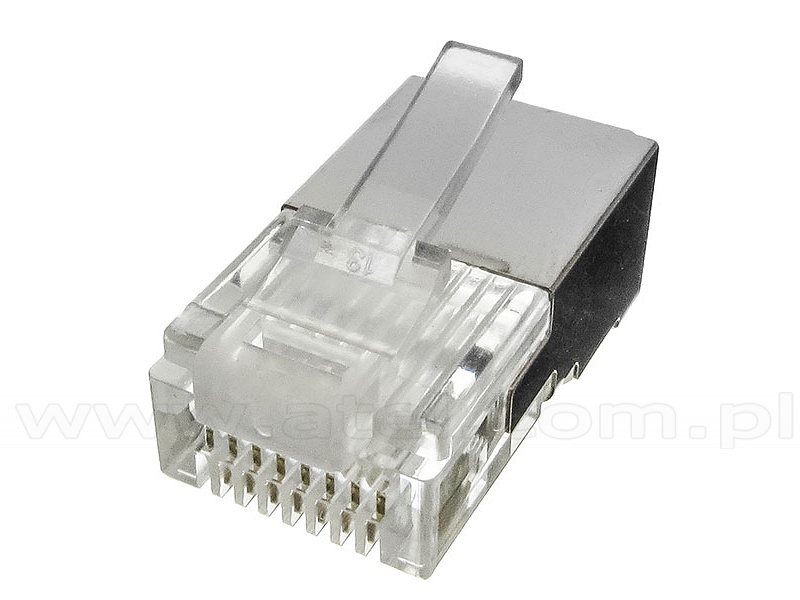 Modular male connector, 8P8C (RJ45), round, stranded, cat. 5e, shielded