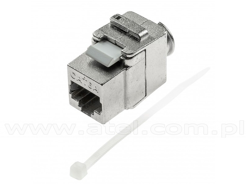 Keystone connector 8p8c, shielded, cat. 6A, short body, toolless