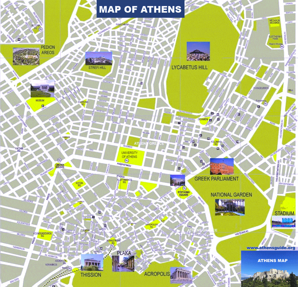 Maps of Athens Greece including public transport and road map