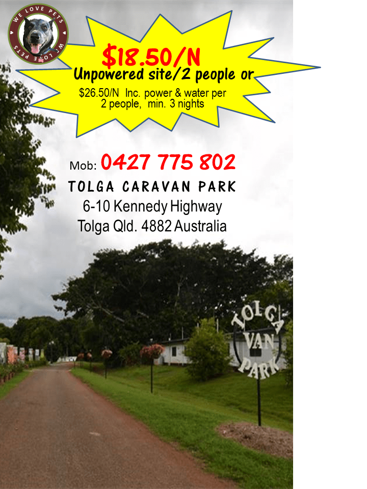 Tolga Caravan Park, Tolga Atherton Tablelands, Tropical North QLD
