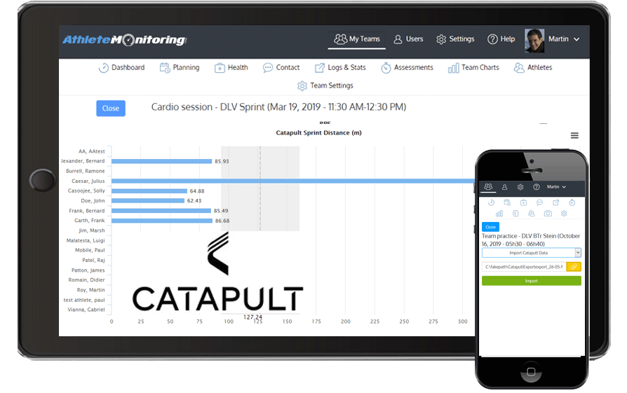 AthleteMonitoring latest improvements Garmin, Catapult, GPSport