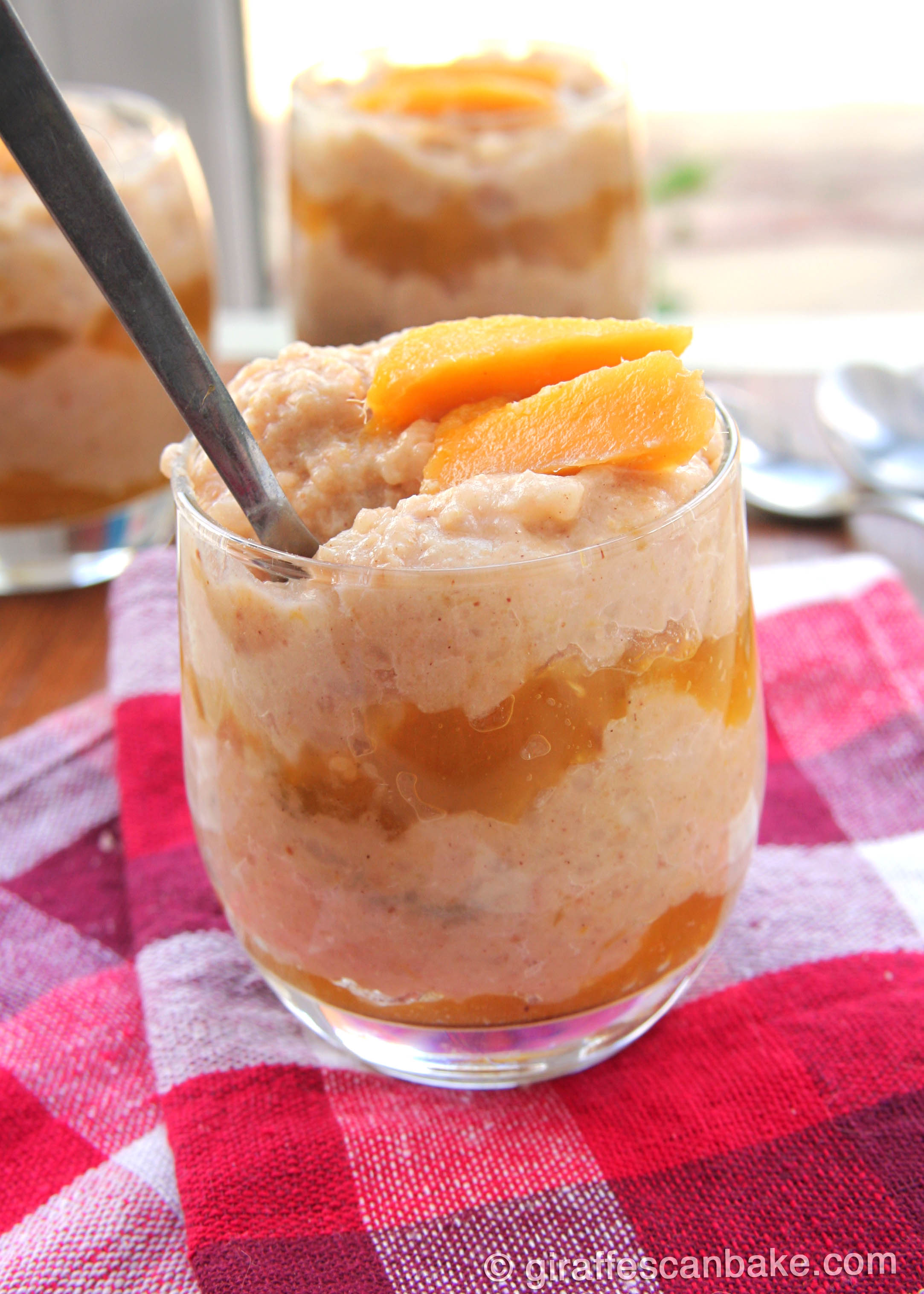 Spicy Mango Rice Pudding by Giraffes Can Bake A flavourful baked rice pudding with layers of
