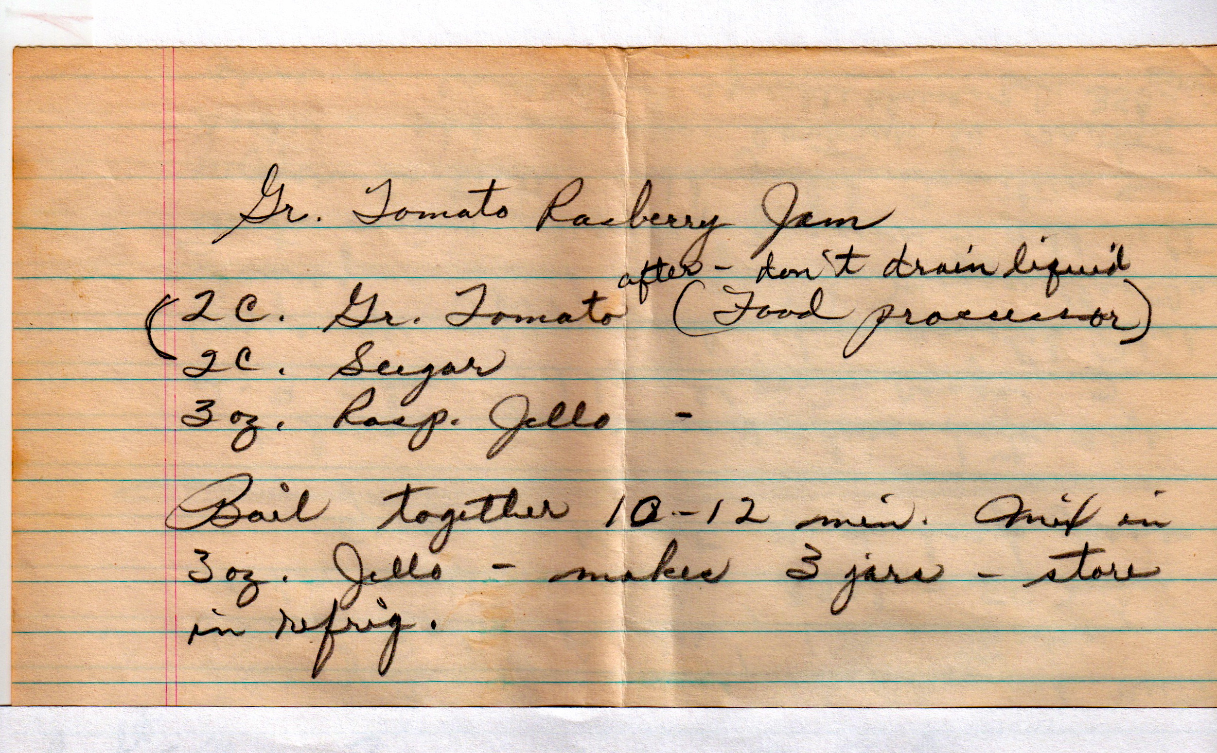 Green Tomato Raspberry Jam