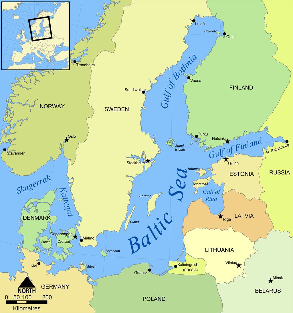Baltic Sea Map Locations and Maps of Atlantic Ocean