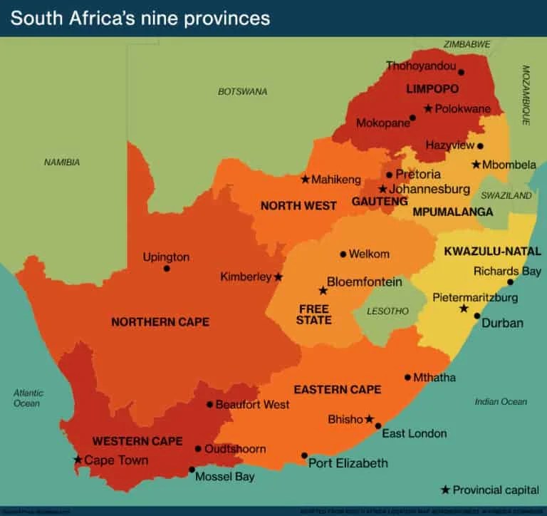 List Of States In South Africa And Capitals (2023 Updated List)