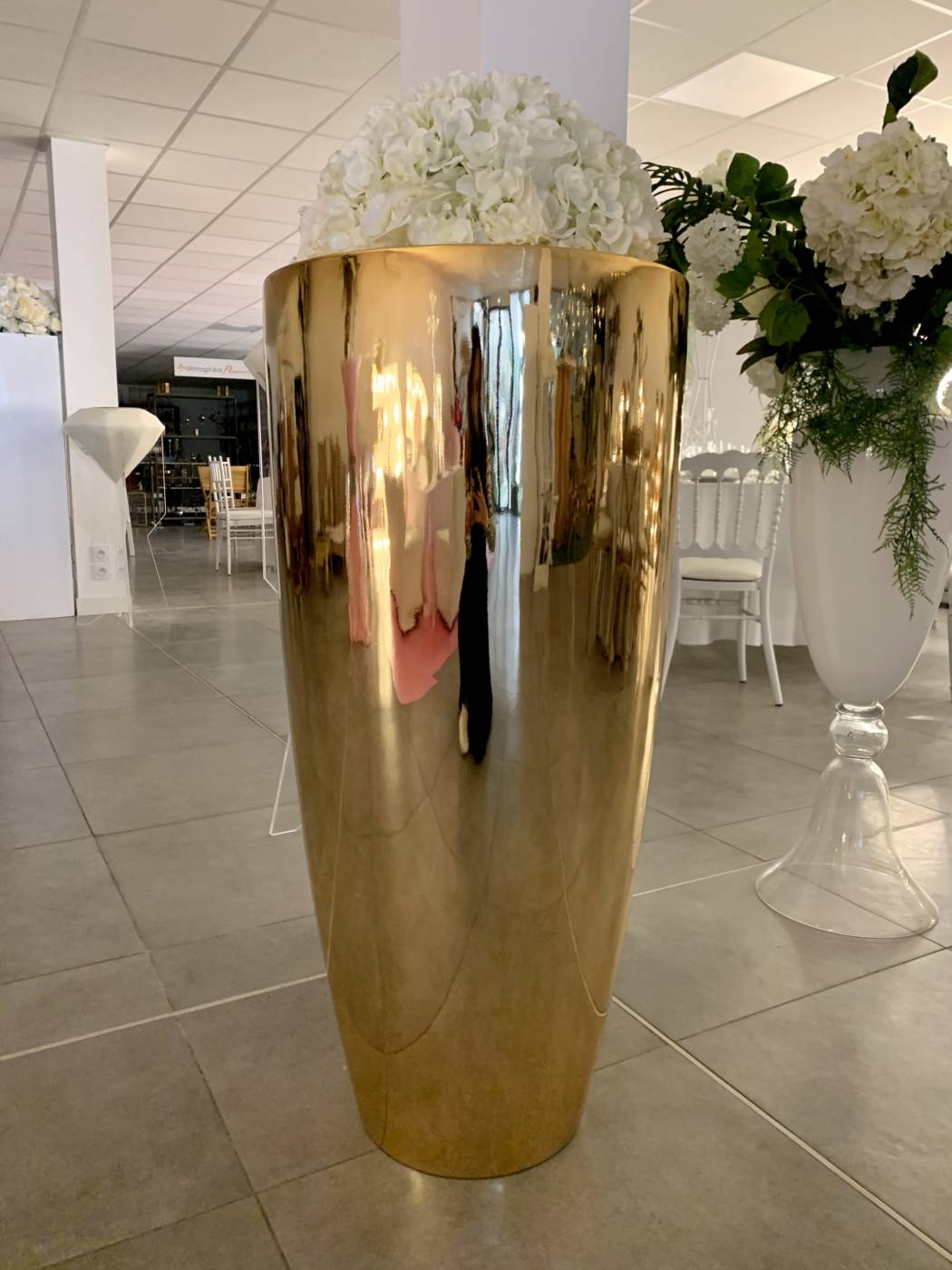 Location Vente Vase doré géant pour Mariages, Évènements