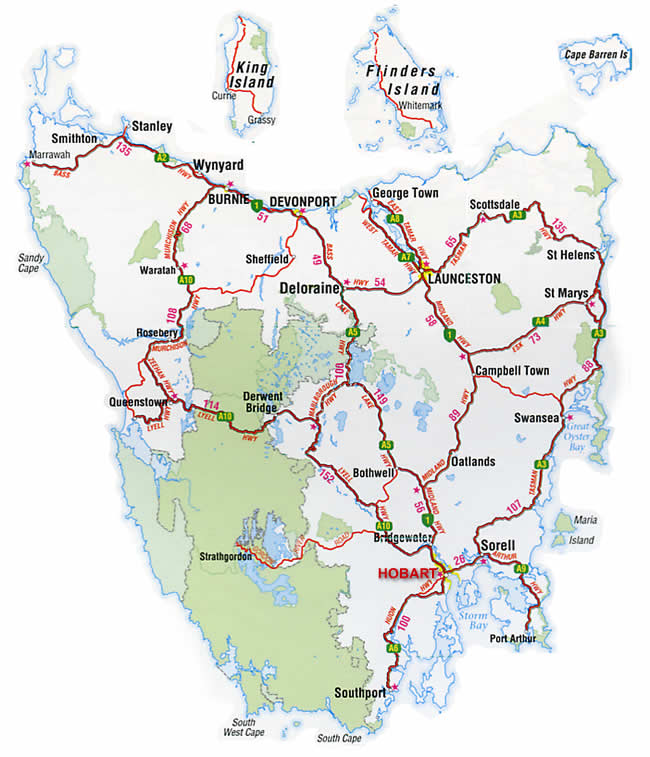 Road Maps Tasmania TAS