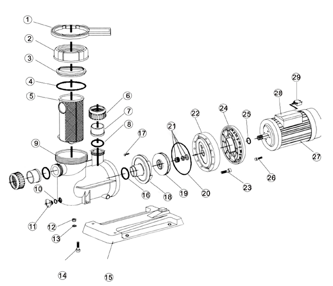 0.75 HP Pool Pump, 220V / 380V