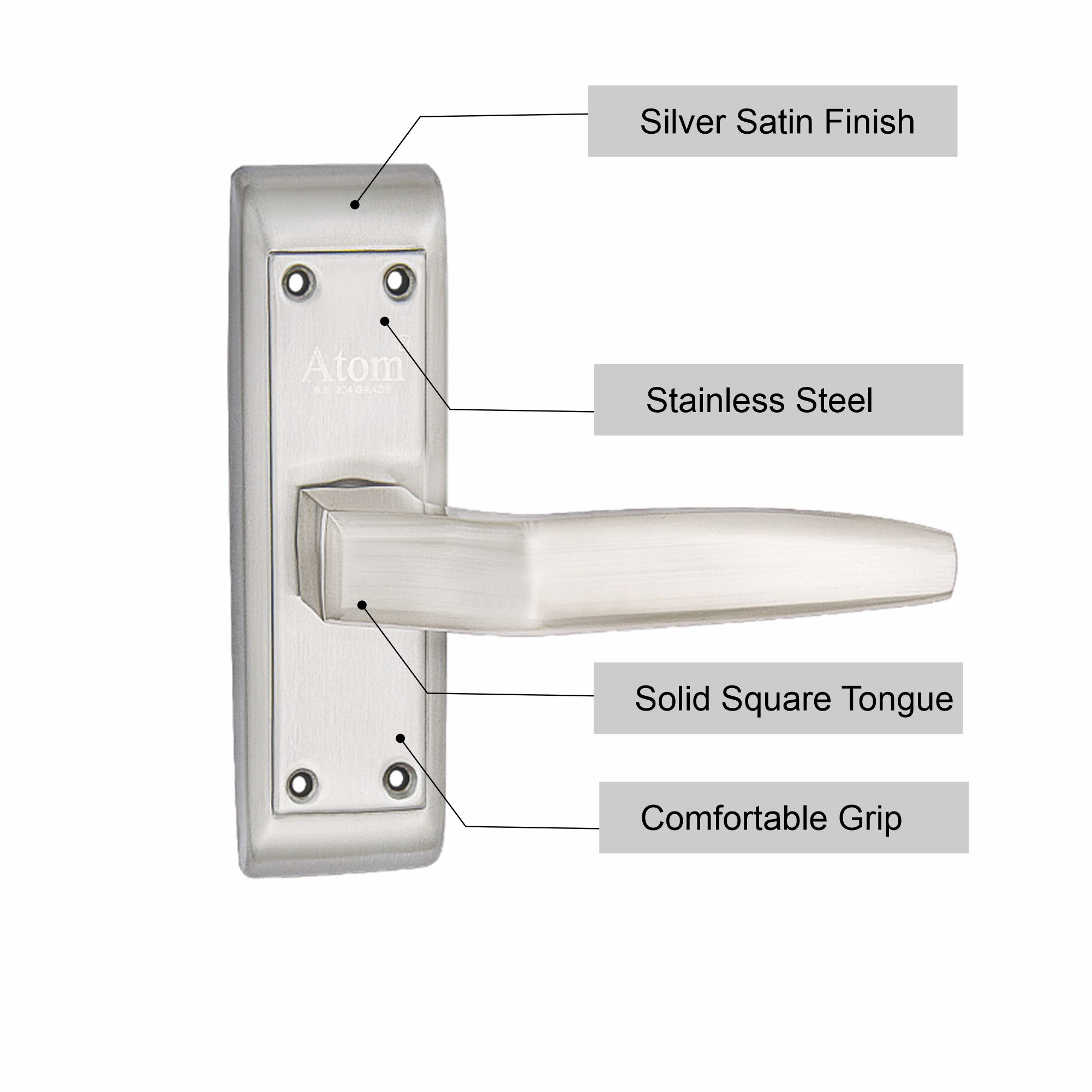 Atom Stainless Steel Bathroom Door Lock Mortise Door Handle with Baby