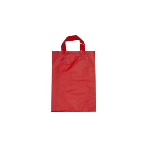 Red Plastic Bag with Soft Handle Small
