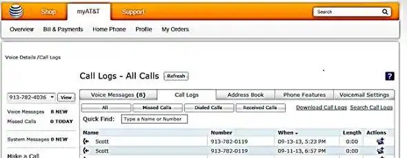 View and Download Uverse Voice Call History