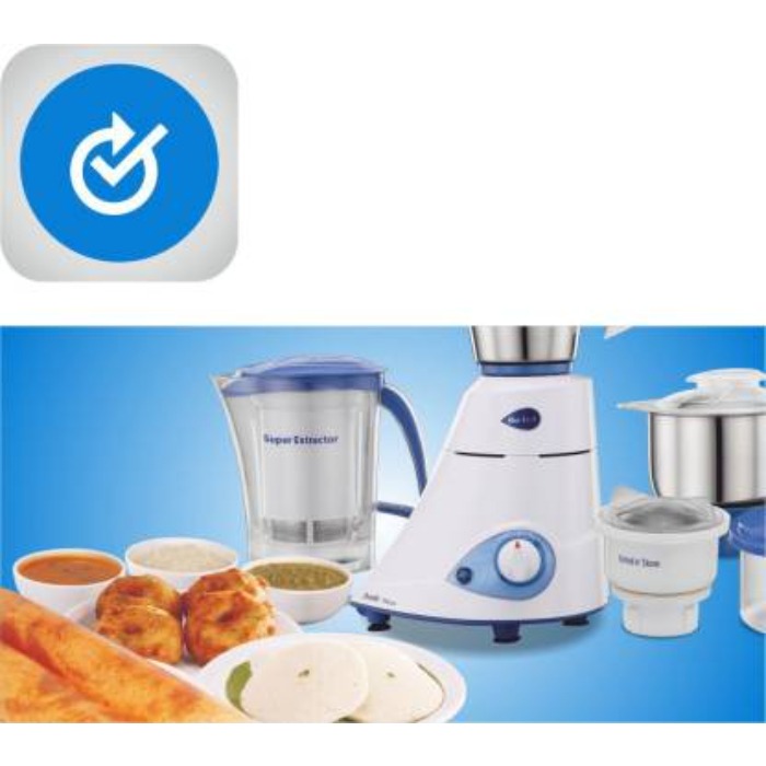 Preethi Blue Leaf Platinum MG 139 Mixer Grinder, 750W, 4 Jars (White