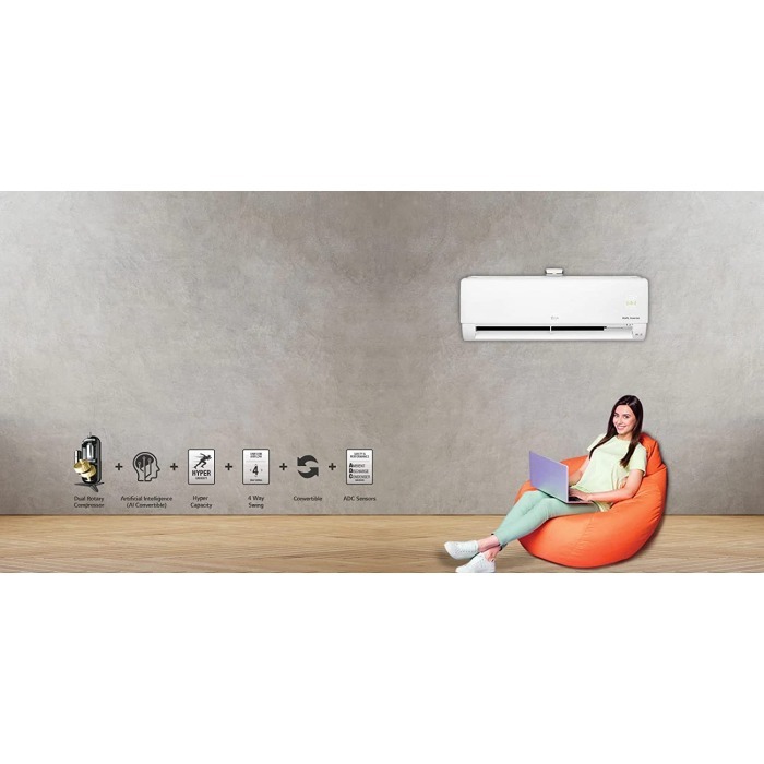 LG 1.5 TON 5 STAR AI Convertible 6in1 Split AC with Anti Virus