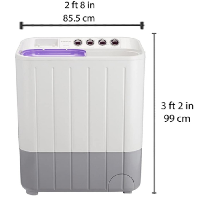 Samsung 6.5 kg SemiAutomatic Top Loading Washing Machine (WT655QPNDRP, White and Purple)Attinkara