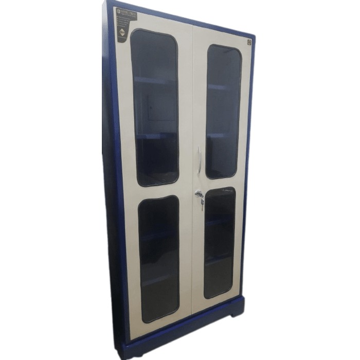 JK Steel 2 Door Steel Cupboard with Glass Door Attinkara