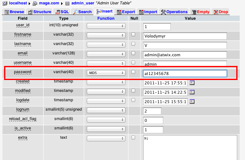 Reset an administrator password or add a Magento admin