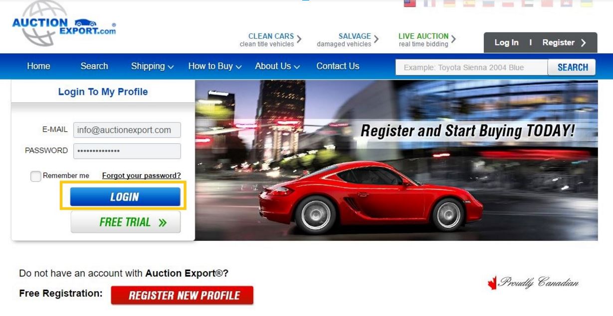 HOW TO LOG IN AUCTION EXPORT