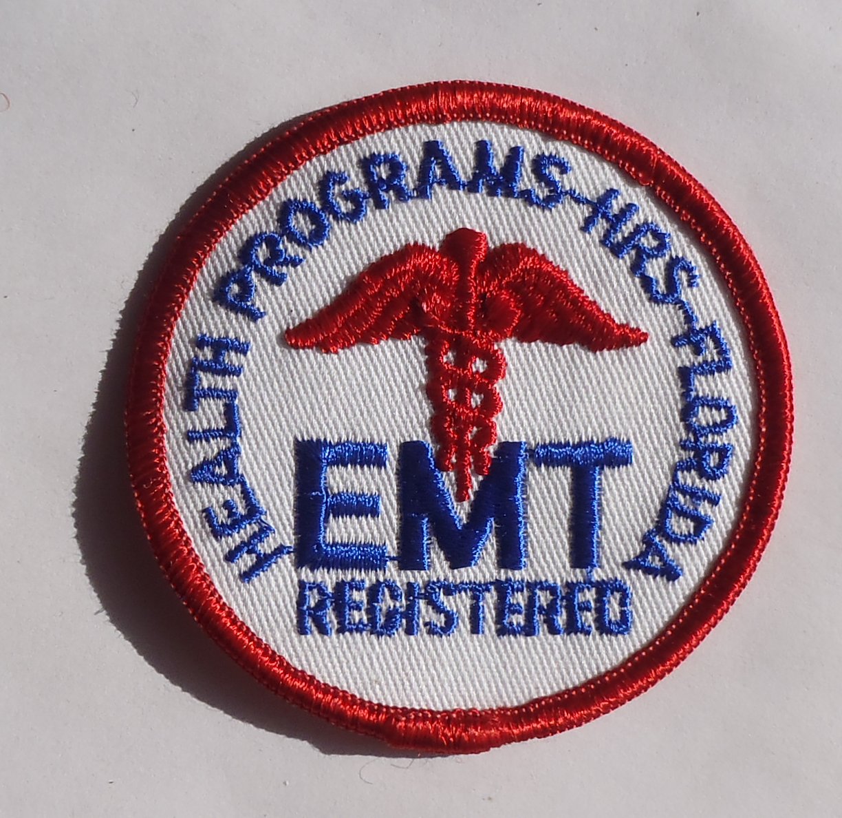 Embroidered Patch Health Programs HRS Florida EMT Registered FL eBay