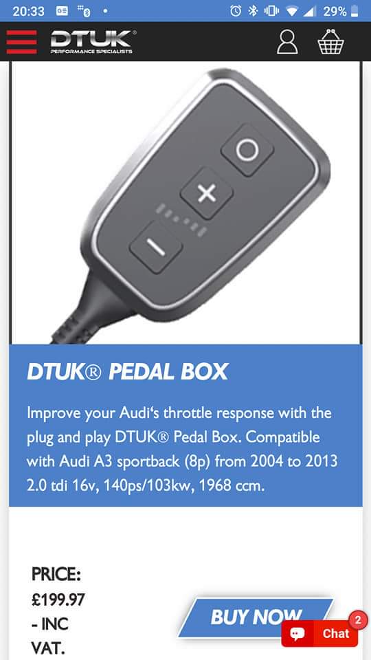 For Sale DTUK Pedal Box Audi A3 8P. 2010 103kw TDI