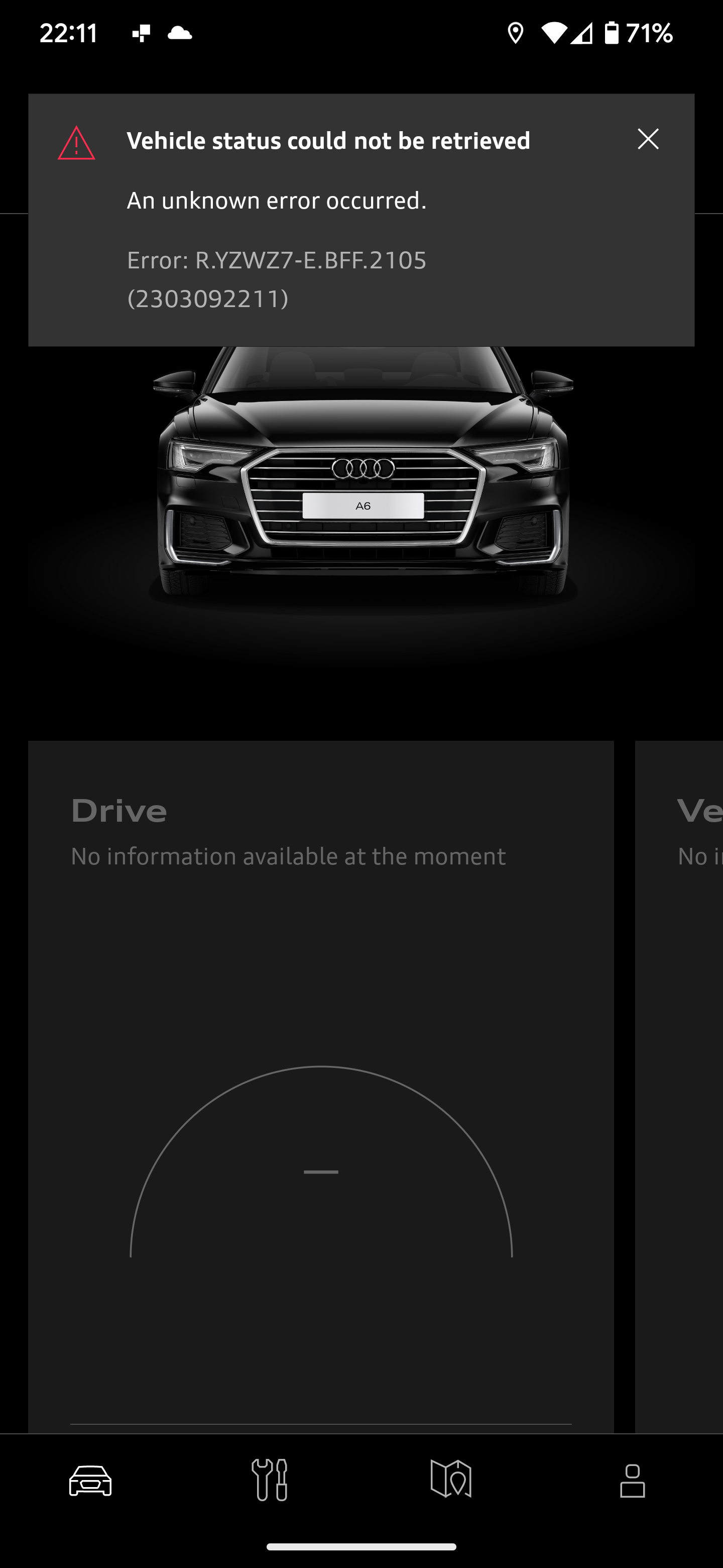 My Audi app error
