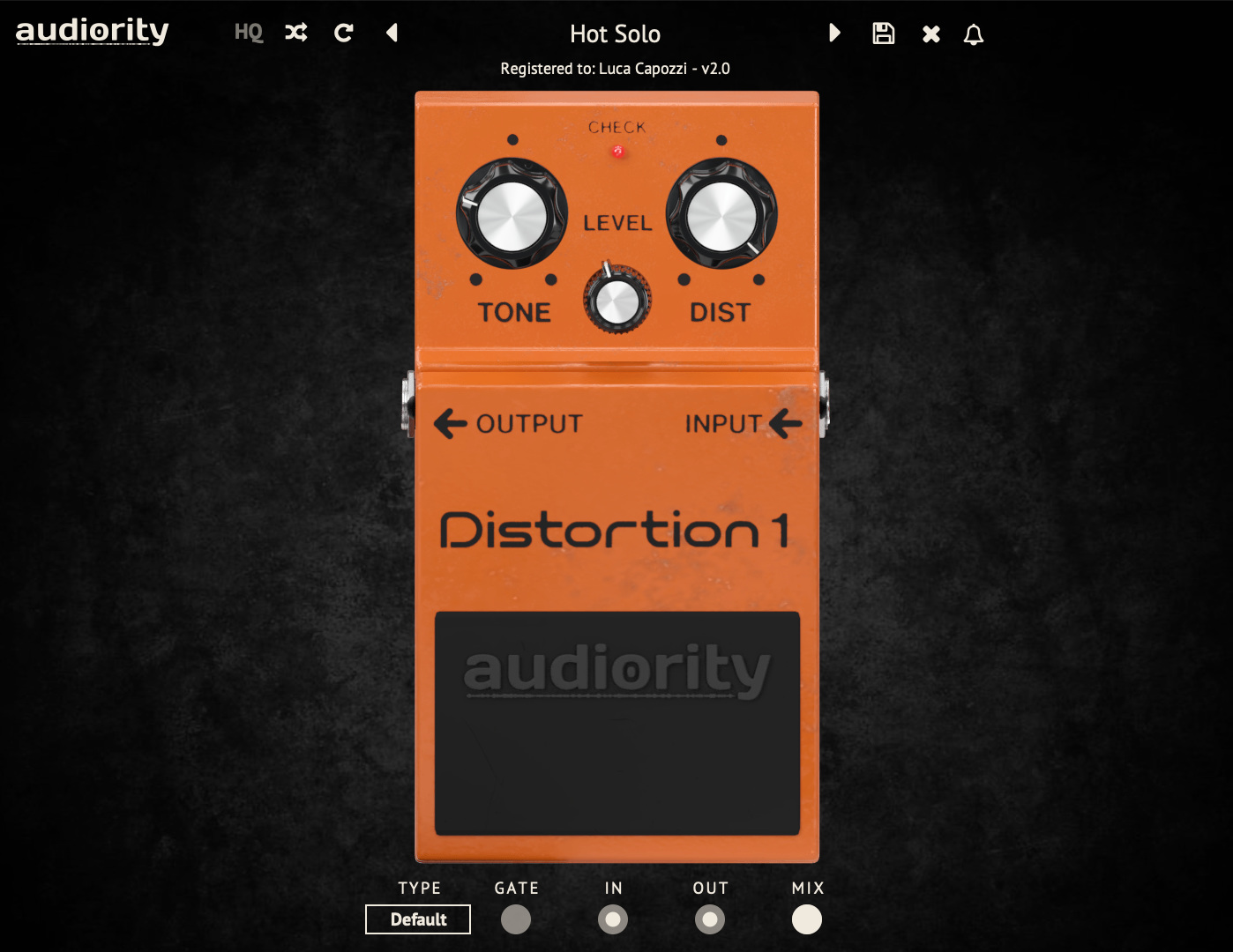 Distortion 1 Vintage Fuzz Pedal Plugin (VST, AU, AAX)