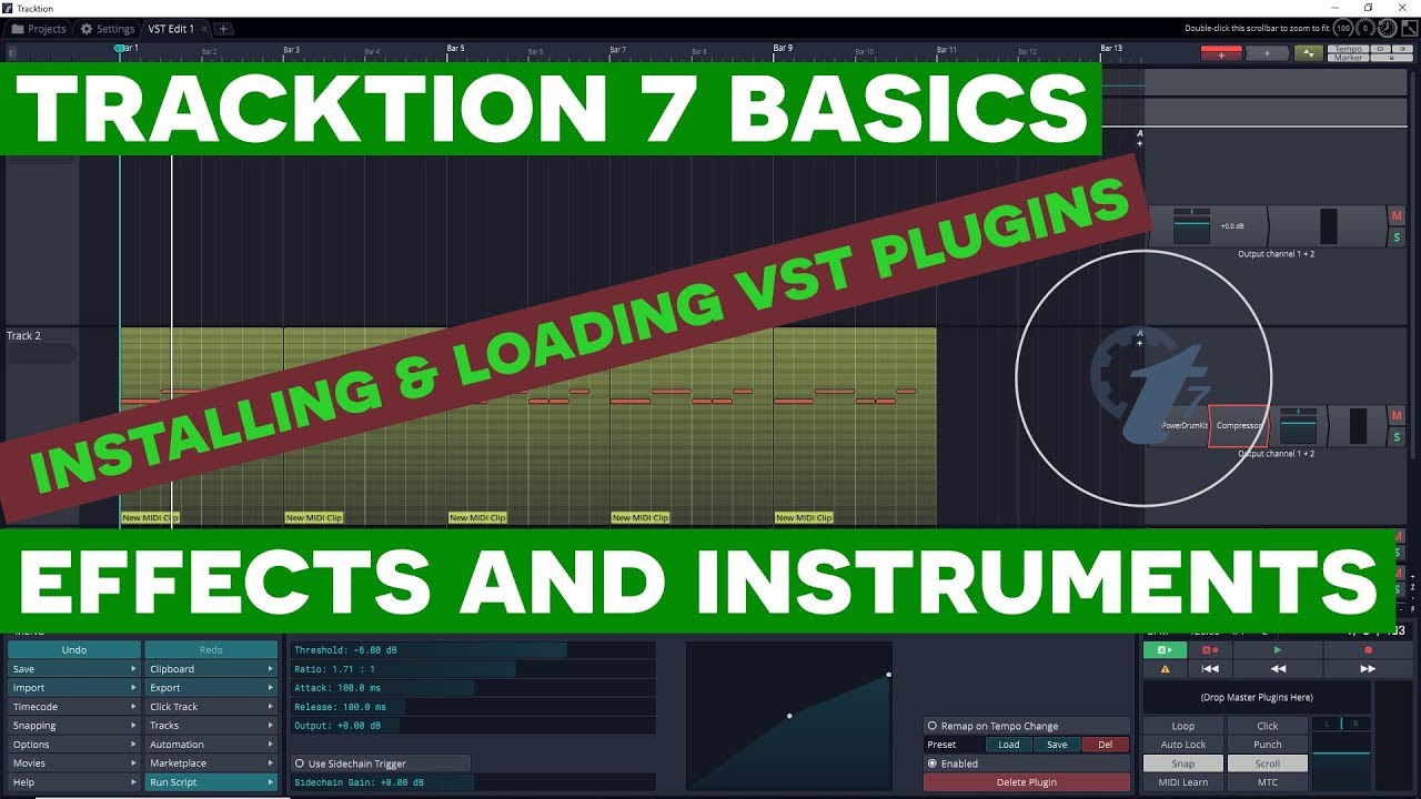 Tracktion 7 Tutorial Installing and using VST Plugins Audio Tech TV