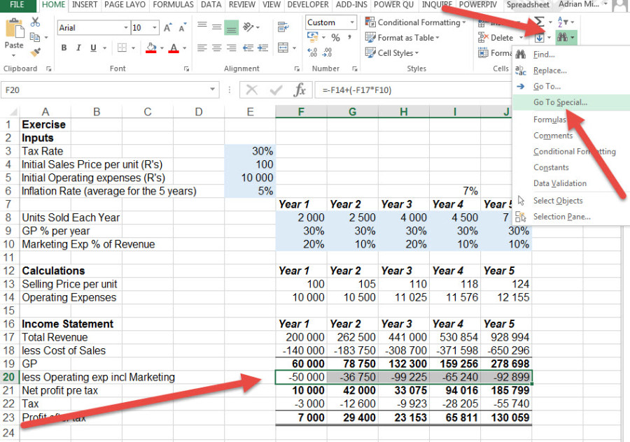 How to find inconsistent formulas in excel • AuditExcel.co.za
