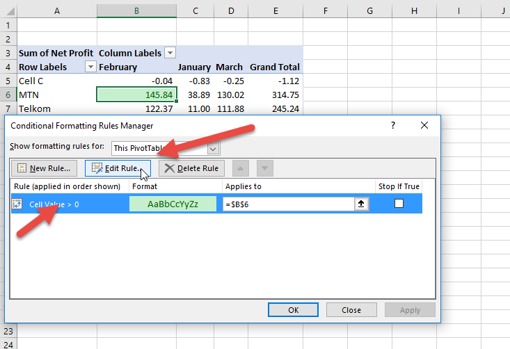 Conditional format a Pivot Table with the wizards • AuditExcel.co.za