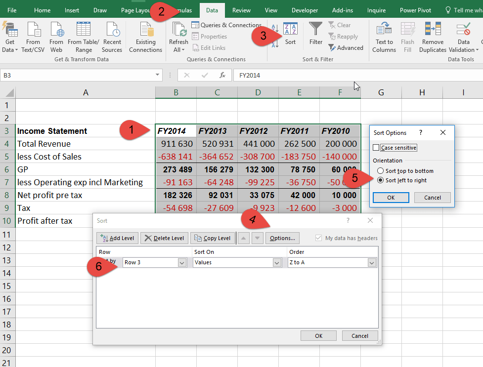 Invert/ Reverse COLUMNS in Excel • AuditExcel.co.za
