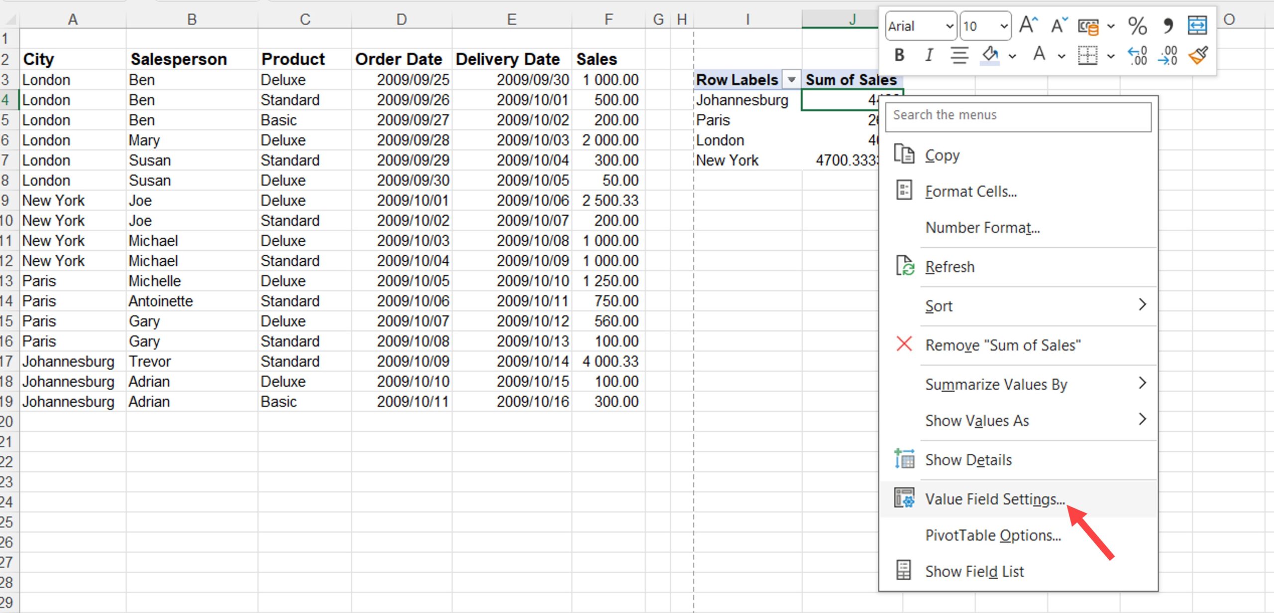 Format Pivot Table values so that they don't undo and grow with the