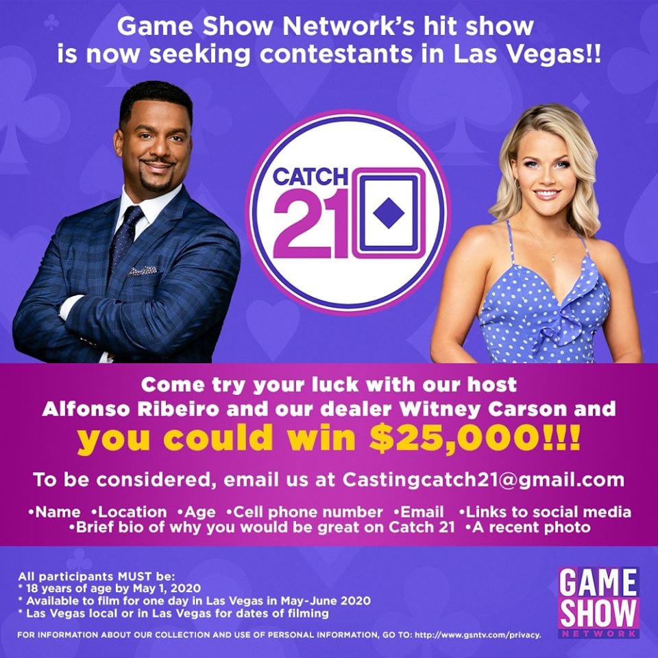 Casting Call for Gameshow "Catch 21" in Las Vegas Area