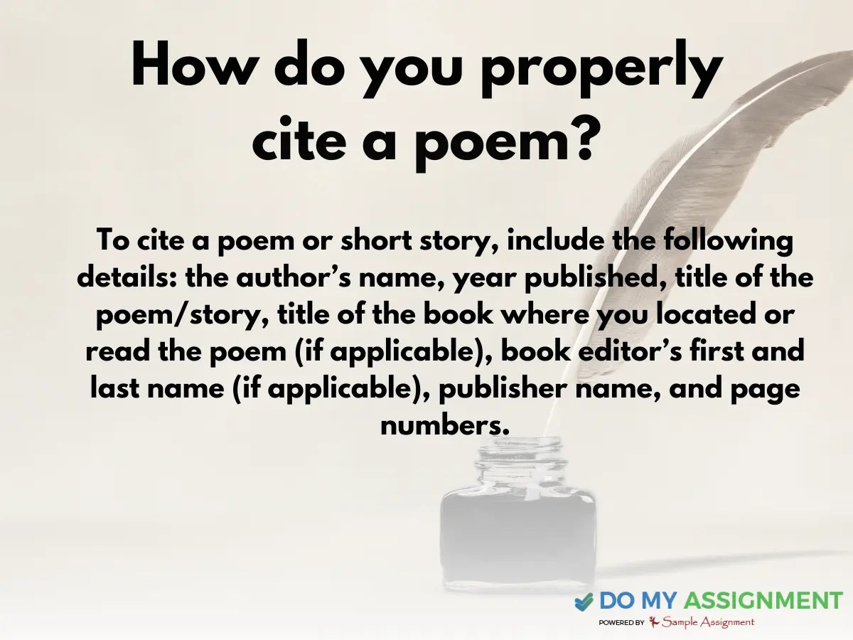 Exploring Poem Citation Styles A Comprehensive Guide