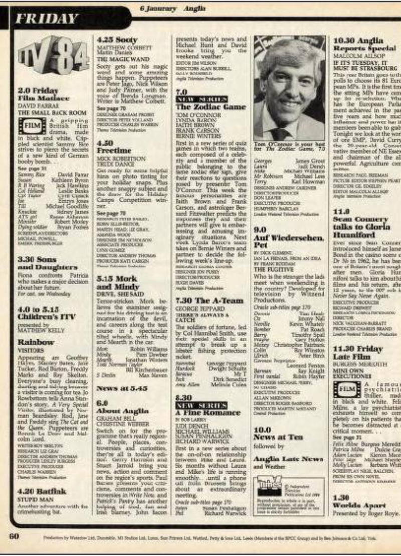 TV Times November 31st 1983 The Fugitive