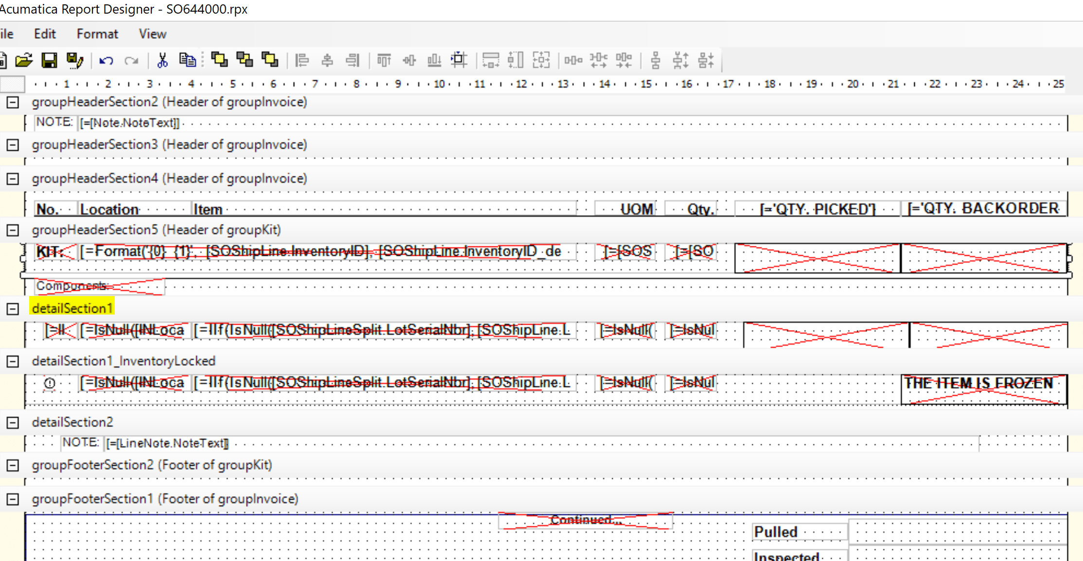 Alternating colors in a table on a report • Acumatica Report Designer