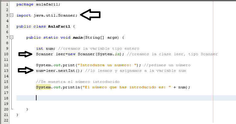 He puesto flechas en las zonas donde hay código que se va a explicar ahora.