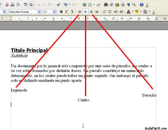 🥇 【 Alineacion de Párrafos OpenOffice Write