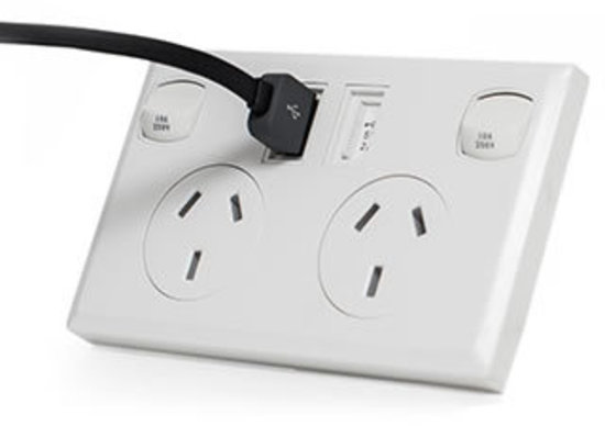 White Dual USB Australian GPO Power Point Home Wall Plate Power Supply