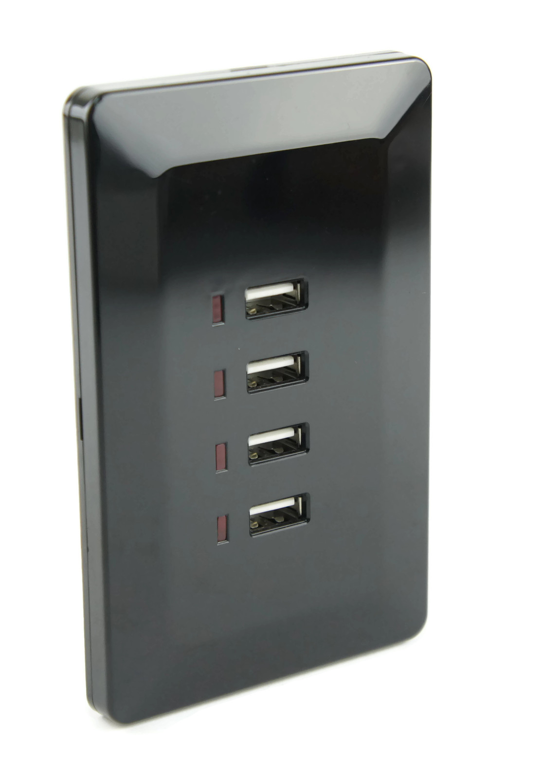 Black Australian Wall Plate with 4 x USB Socket Charger